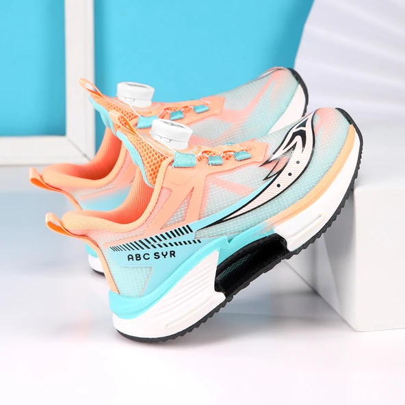 Unisex Çocuk Spor Ayakkabı (Siyah - Yeşil-1) - 6
