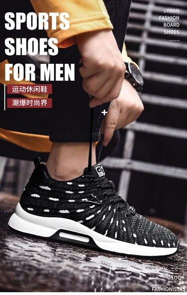 Erkek Yüksek Topuklu Spor Ayakkabı (Turuncu - Mavi) - Resim 8