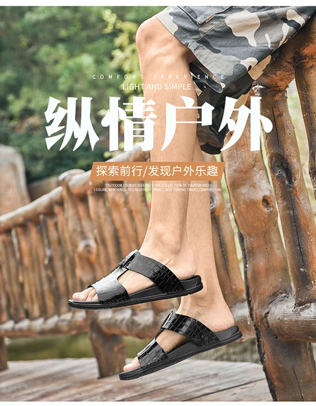 Erkek Deri Plaj Sandalet (Sandalet Siyah-6) - Resim 11