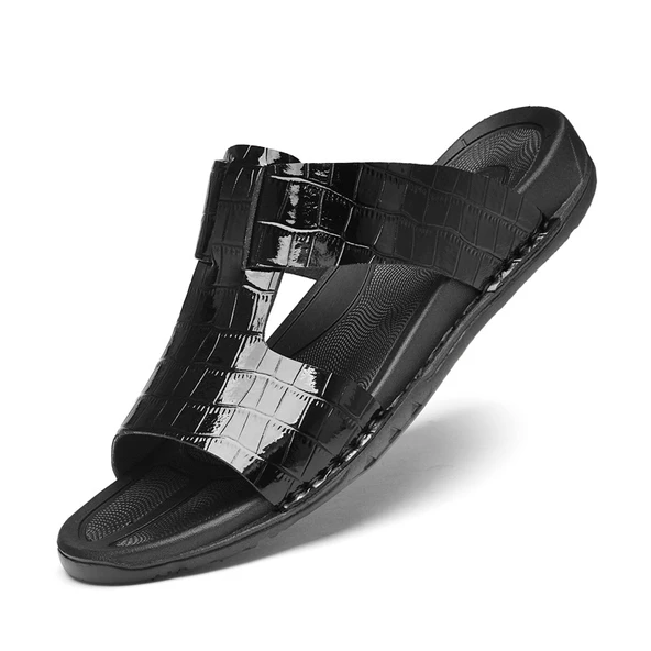 Erkek Deri Plaj Sandalet (Sandalet Siyah-6) - Resim 6