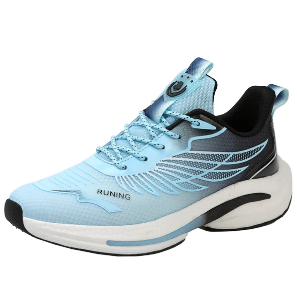 Unisex Hafif Spor Ayakkabı (Siyah - Mavi) - Resim 4