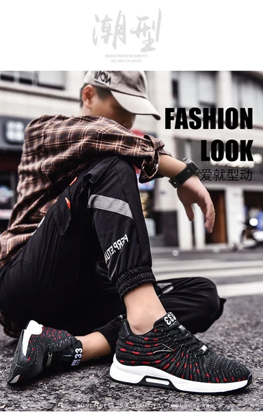 Erkek Yüksek Topuklu Spor Ayakkabı (Turuncu - Mavi) - Resim 9