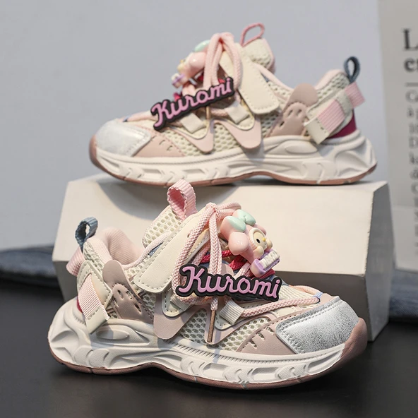 Unisex Çocuk Fileli EVA Taban Spor Ayakkabı (Pembe)