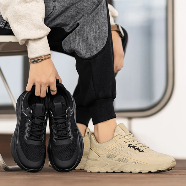 Erkek Günlük File Ayakkabı (Siyah) - Resim 2