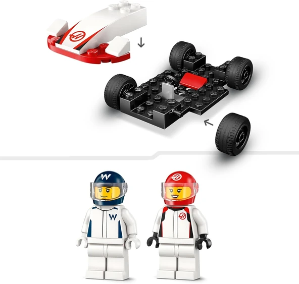 Lego City F1 Williams Racing Ve Haas F1 Yarış Arabaları 60464-4 Yaş Ve Üzeri Çocuklar Için 2 F1 Pilo - Resim 4