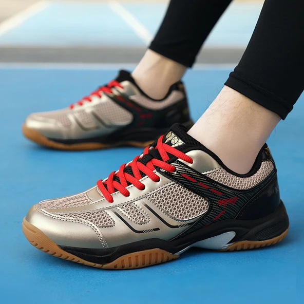 Unisex Badminton Ayakkabısı (Siyah - Altın)