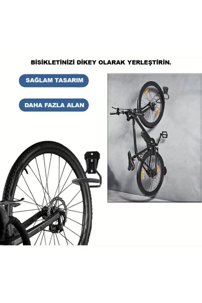 HIOMENIVA Bisiklet Askısı - Duvara Monte Güçlü Bisiklet Tutucu Kanca