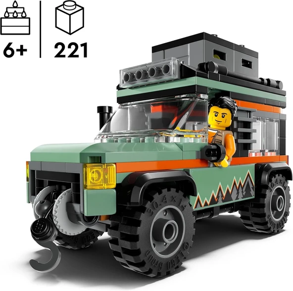 Lego City 4X4 Arazi Dağ Arabası 60447-6 Yaş Ve Üzeri Çocuklar Için Yaratıcı Oyuncak Yapım Seti, Doğu - Resim 2