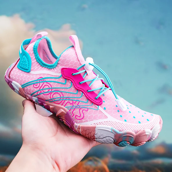 Unisex File Üst Yüzey Plaj Su Ayakkabısı Çok Fonksiyonlu Spor Ayakkabı (Pembe-1) - 4