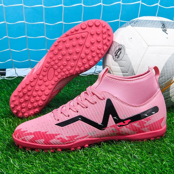 Unisex Futbol Ayakkabısı - TF Tabanlı (Pembe)