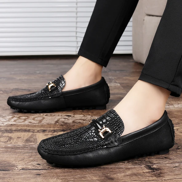 Erkek Deri Loafer Ayakkabı (Siyah)
