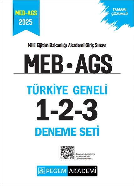 Pegem 2025 MEB-AGS Türkiye Geneli 3 Deneme Çözümlü (1-2-3) Pegem Akademi Yayınları