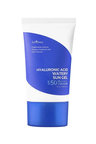 ISNTREE Hyaluronic Acid Watery Sun Gel 50 ml (KİMYASAL FİLTRE, 8 TİP HYALÜRONİK ASİT, SPF50 GÜNEŞ KORUYUCU)
