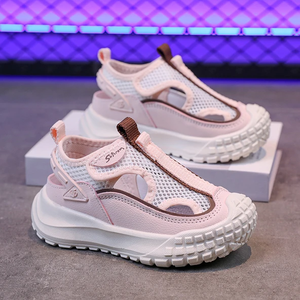 Unisex Çocuk Yazlık Fileli Spor Ayakkabı (Pembe)
