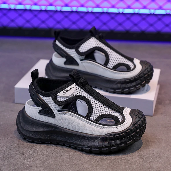 Unisex Çocuk Yazlık Fileli Spor Ayakkabı (Siyah)