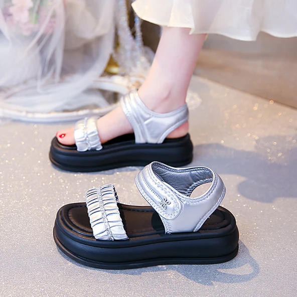 Kadın Platform Sandalet (Gümüş)