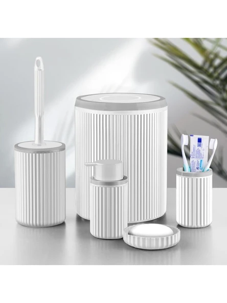 Le paris Yuvarlak 5 Parça Banyo Seti - Beyaz