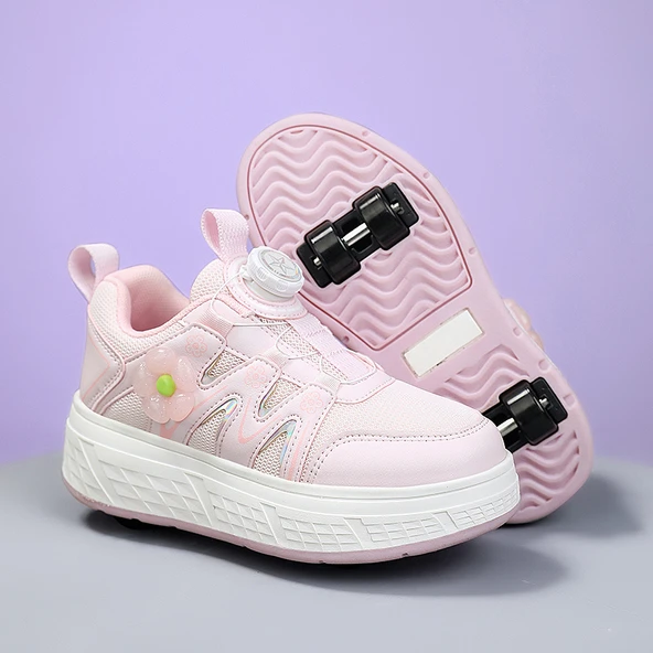 Unisex Çocuk Patenli Spor Ayakkabı (Pembe)