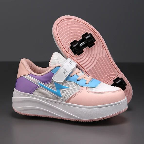 Unisex Çocuk Yürüyüş Spor Ayakkabı (Pembe - Mor)