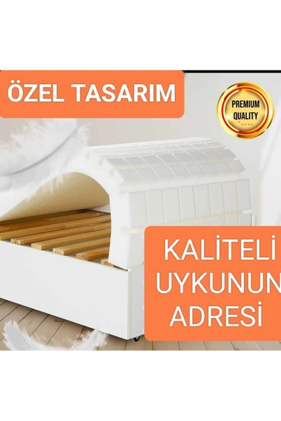 HÜZZAM  80x200  Divan Uyumlu Ortopedik Sünger Yatak. Açık Hali 160x200x12 Cm - 4