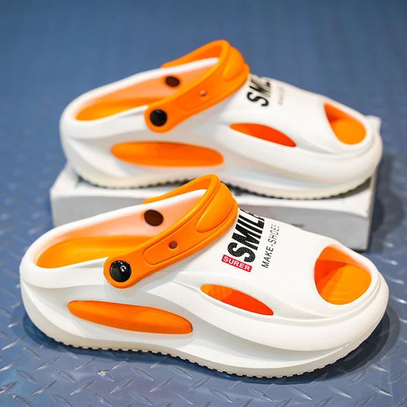 Unisex Kalın Taban Terlik (Beyaz - Yeşil-1)