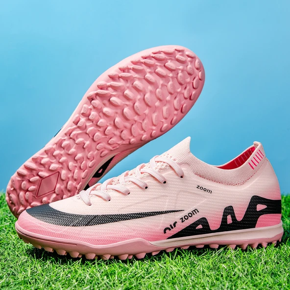Unisex Futbol Ayakkabısı - Uzun Çivili (Pembe-1)