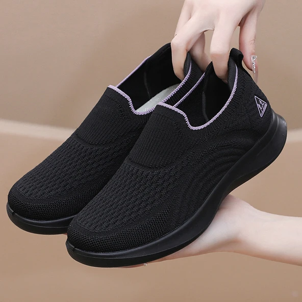Unisex Günlük Yürüyüş Ayakkabısı (Siyah - Pembe)