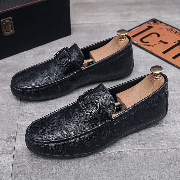 Erkek Loafer Ayakkabı (Siyah-5) - 4