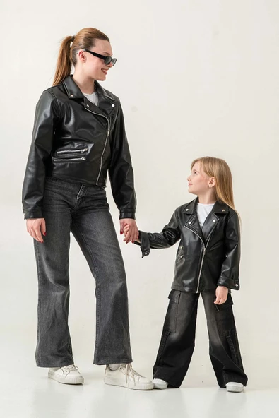 Anne ve Kız Çocuk Kombin Deri Ceket ( Kombin İçin Sepete 2 Adet Ekleyiniz ) - 2