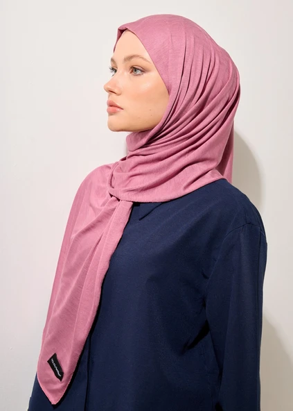 Tesettür Şal - Gül Kurusu - Resim 4