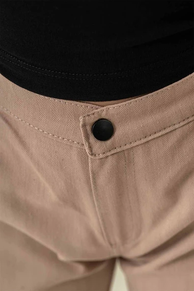 Çift Kargo Cepli Lastikli Paça Gabardin Erkek Çocuk Pantolon - 8