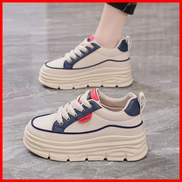 Kadın Günlük Kalın Taban Ayakkabı (Siyah-2) - Resim 2