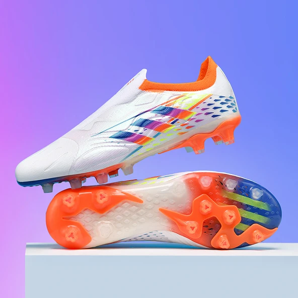 Unisex Krampon Futbol Ayakkabısı (Beyaz - Renkli)