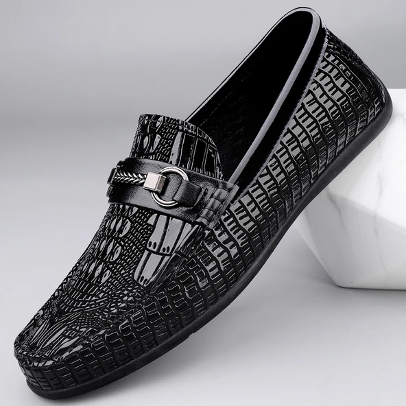 Erkek Deri Loafer Ayakkabı (Siyah)