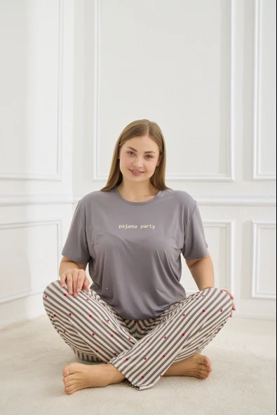 Mihra 50502-1102 Kadın Büyük Beden Pijama Takımı