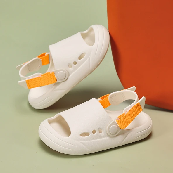 Unisex Çocuk Terlik Sandalet (Bej-3)