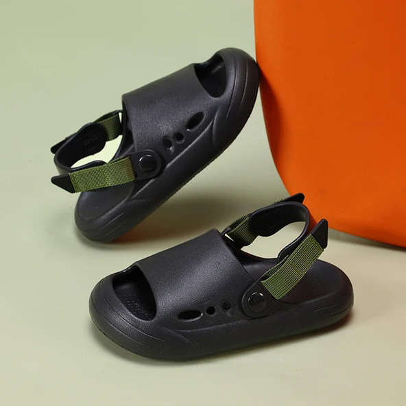 Unisex Çocuk Terlik Sandalet (Siyah-4)