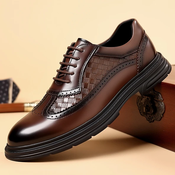 Erkek Brogue Klasik Ayakkabı (Kahverengi)
