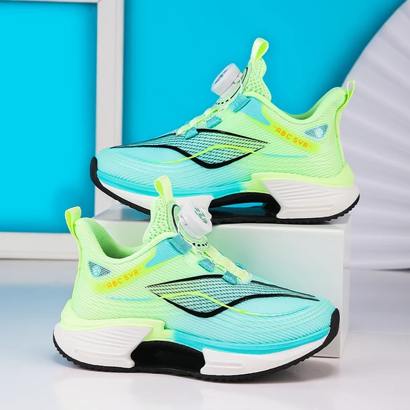Unisex Çocuk Spor Ayakkabı (Siyah - Yeşil)