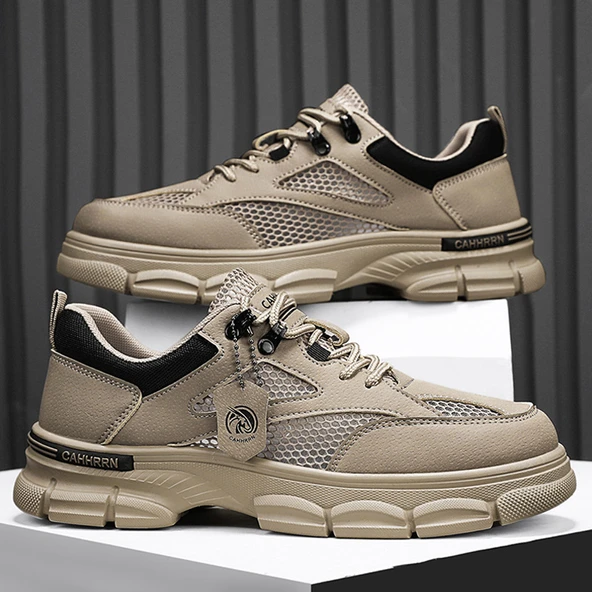 Erkek Fileli Hızlı Kuruyan Spor Ayakkabı (Sarı) - Resim 4