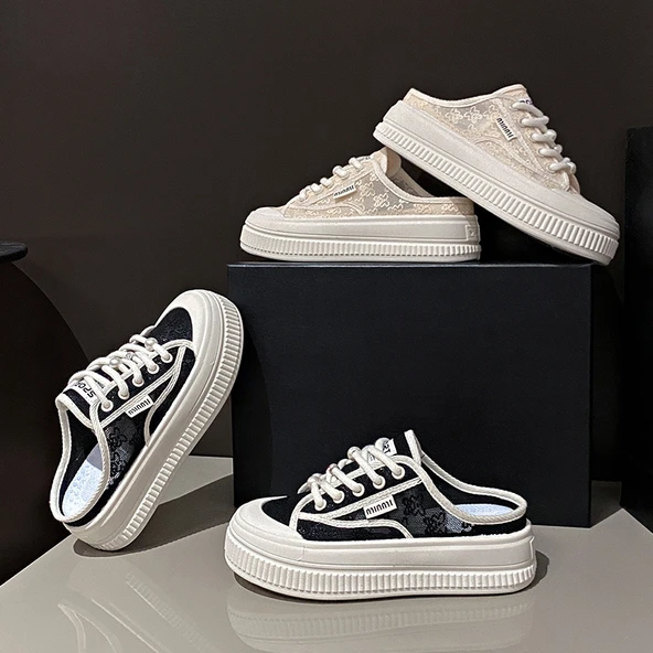 Kadın Günlük Platform Spor Ayakkabı (Bej) - Resim 9