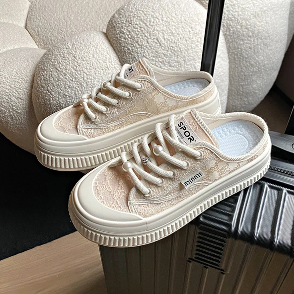 Kadın Günlük Platform Spor Ayakkabı (Bej) - Resim 8