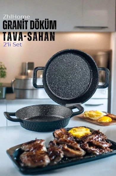 Zhlhome Döküm Granit Sahan Tava Set 2li