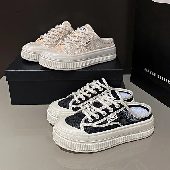 Kadın Günlük Platform Spor Ayakkabı (Bej) - Resim 6