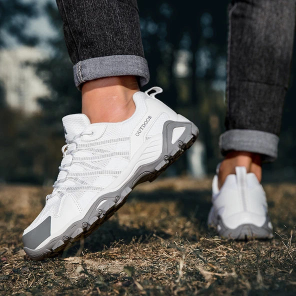 Unisex Outdoor Yürüyüş Ayakkabısı (Beyaz)