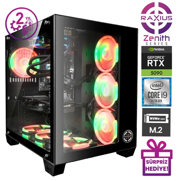RaXius Zenith Z1 i9 5090-149KF015 i9-14900KF 128GB 2TBSSD+2TBSSD RTX5090 FreeDOS Gaming Masaüstü Bilgisayar - 2