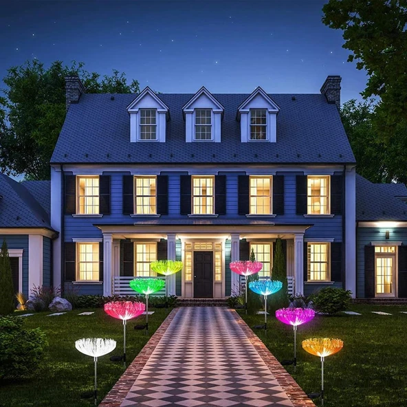 SOLAR LED'li 7 Renk Değiştiren Bahçe Dekorasyon Aydınlatma 2'li Paket - 3