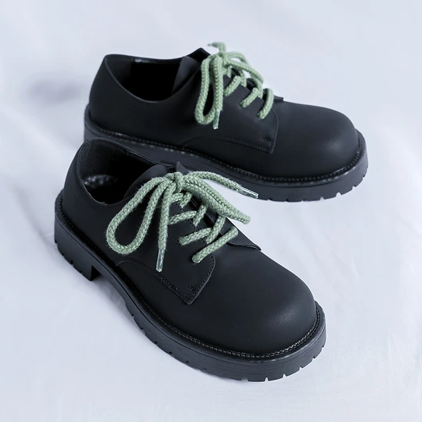 Unisex Deri Ayakkabı (Siyah-5)