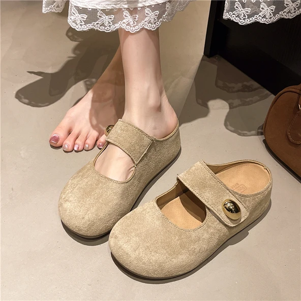 Kadın Platform Terlik Loafer Ayakkabı (Sarı) - 2