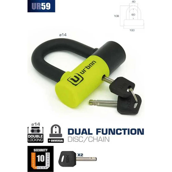 URBAN SECURITY UR59 U KİLİT 14MM